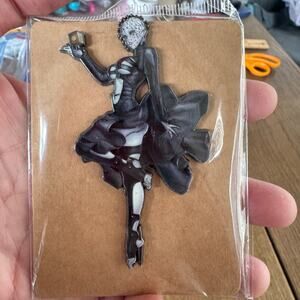 Black Robotic Girl Halloween Horror BIG Enamel Pin-ONLY ONE